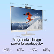 HP ALL - IN - ONE 27, INTEL CORE ULTRA 7 155U, 27INCH (68.6 CM), FHD,IPS,THREE - SIDED MICRO - EDGE, ANTI - GLARE,300 NITS,16 GB DDR5,1TB SSD,WINDOWS 11,MSO21,SHELL WHITE,6.72KG,27 - CR1007IN - SWIFT PERIPHERALSA45Q8PA