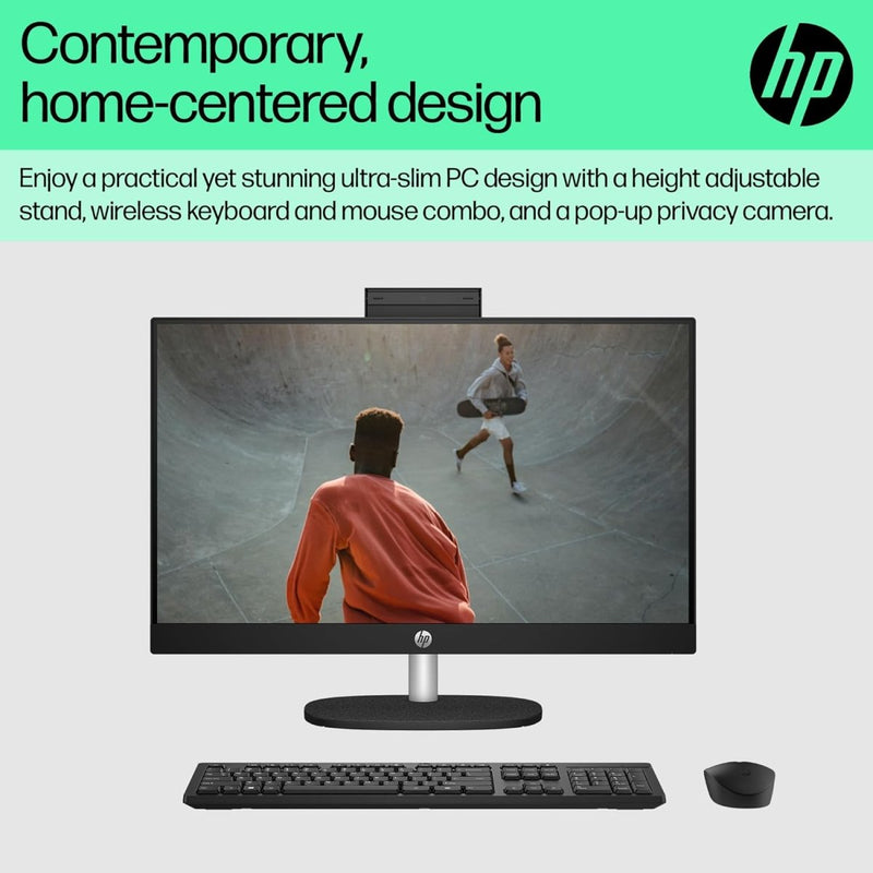 HP ALL - IN - ONE DESKTOP 24 PC, AMD RYZEN 5 7520U, 16 GB LPDDR5, 512GB SSD, 60.5 CM (23.8 INCH), DUAL 2W SPEAKERS,WINDOWS 11,MSO, SHELL WHITE, 5.27 KG, 24 - CR0025IN - SWIFT PERIPHERALSB0FZ7PA