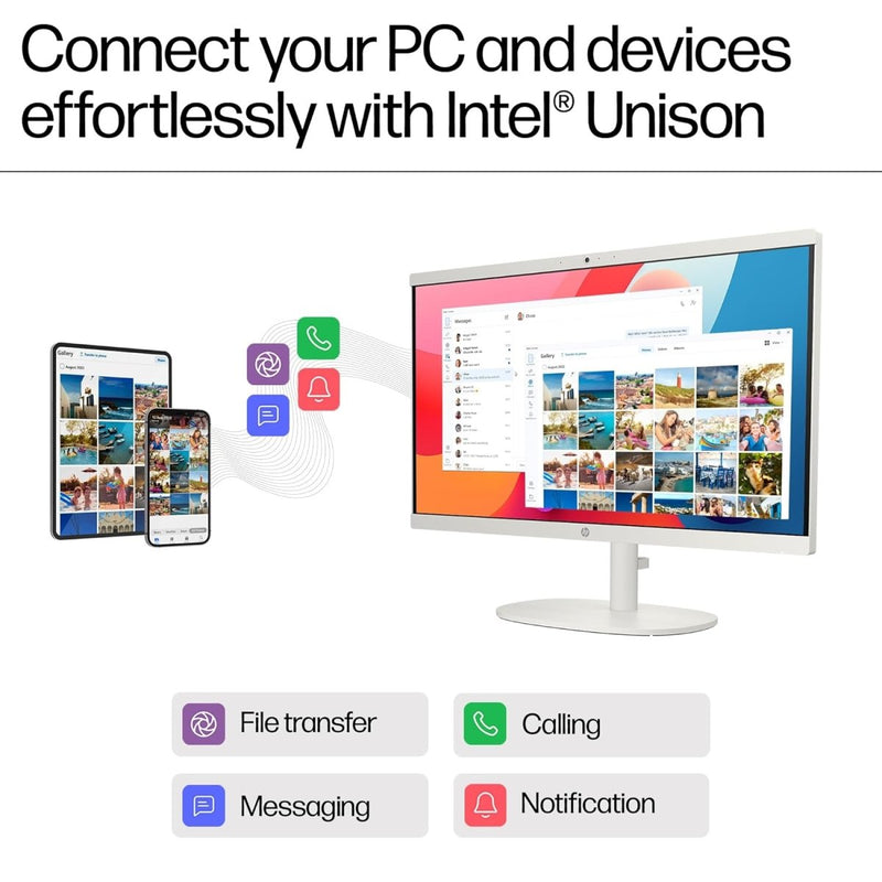 HP ALL - IN - ONE DESKTOP,INTEL CELERON - N100,21.45 INCH(54.5CM),FHD,ANTI - GLARE,8 GB DDR5, 512GB SSD,DUAL 2W SPEAKERS,WHITE WIRED KEYBOARD AND MOUSE COMBO,WHITE, WINDOWS 11, 4.17KG,22 - DG0153IN - SWIFT PERIPHERALS9U108PA