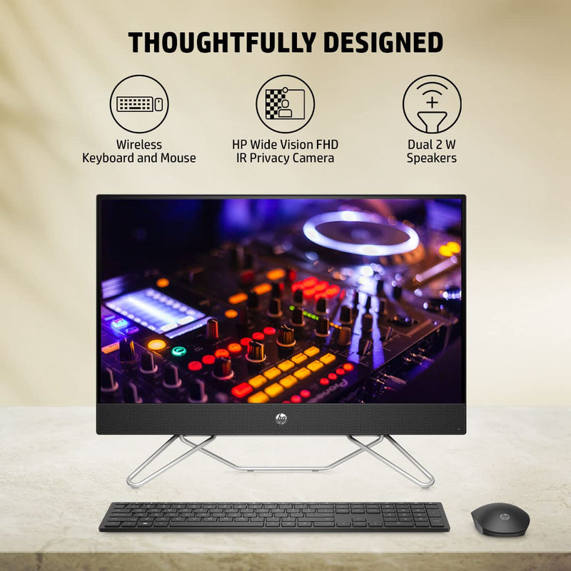 HP ALL - IN - ONE PC 12TH GEN INTEL CORE I5 - 1235U 24 - INCH FHD ANTI GLARE DESKTOP (8GB RAM/512GB/WINDOWS 11/WIRELESS KEYBOARD AND MOUSE COMBO/MSO/IR PRIVACY CAMERA/JET BLACK) 24 - CB1907IN - SWIFT PERIPHERALS1087305
