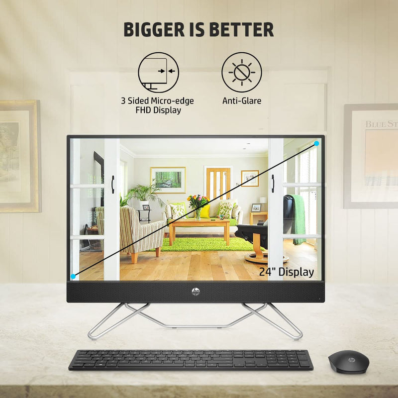 HP ALL - IN - ONE PC 12TH GEN INTEL CORE I5 - 1235U 24 - INCH FHD ANTI GLARE DESKTOP (8GB RAM/512GB/WINDOWS 11/WIRELESS KEYBOARD AND MOUSE COMBO/MSO/IR PRIVACY CAMERA/JET BLACK) 24 - CB1907IN - SWIFT PERIPHERALS1087305