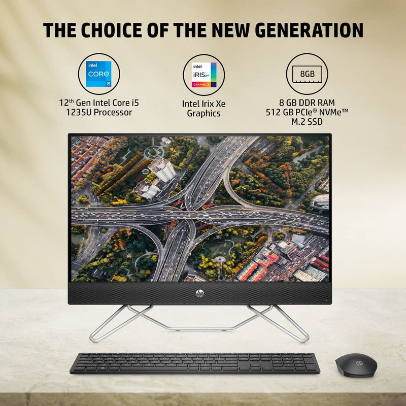 HP ALL - IN - ONE PC 12TH GEN INTEL CORE I5 - 1235U 24 - INCH FHD ANTI GLARE DESKTOP (8GB RAM/512GB/WINDOWS 11/WIRELESS KEYBOARD AND MOUSE COMBO/MSO/IR PRIVACY CAMERA/JET BLACK) 24 - CB1907IN - SWIFT PERIPHERALS1087305