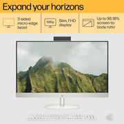 HP ALL - IN - ONE PC 13TH GEN INTEL CORE I5 27 INCH (68.6CM) FHD 16GB RAM, 1TB SSD, INTEL UMA GRAPHICS, 710 WHITE WIRELESS KEYBOARD AND MOUSE COMBO (WINDOWS 11 HOME, MSO 21, SHELL WHITE, 6.72 KG) 27 - CR0407IN - SWIFT PERIPHERALS889G9PA