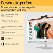 HP ALL - IN - ONE PC 13TH GEN INTEL CORE I7 27 INCH (68.6CM) FHD 16GB RAM, 1TB SSD, INTEL UMA GRAPHICS, 710 WHITE WIRELESS KEYBOARD AND MOUSE COMBO (WINDOWS 11 HOME, MSO 21, SHELL WHITE, 6.72 KG) 27 - CR0403IN - SWIFT PERIPHERALS87G01PA