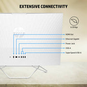 HP ALL - IN - ONE RYZEN 3 DUAL CORE (8 GB DDR4/1 TB/256 GB SSD/WINDOWS 11 HOME/AMD RADEON GRAPHICS/23.8 INCH SCREEN/24 - CB0789IN) WITH MS OFFICE (SNOW WHITE, 419 MM X 540.6 MM X 183.7 MM, 5.37 KG) - SWIFT PERIPHERALS4W112PA
