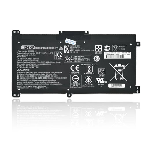 HP BK03XL Original OEM 41.7Whr 3470mAh 11.55V 3 Cell Laptop Battery for Select HP Laptops - SWIFT PERIPHERALSBK03XL-OEM