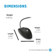 HP C2500 MULTIMEDIA SLIM USB WIRED KEYBOARD AND OPTICAL MOUSE COMBO (J8F15AA) - SWIFT PERIPHERALS104883