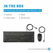 HP C2500 MULTIMEDIA SLIM USB WIRED KEYBOARD AND OPTICAL MOUSE COMBO (J8F15AA) - SWIFT PERIPHERALS104883
