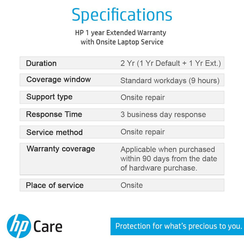 HP Care Pack 1 Year Additional Warranty for Spectre Laptops - NOT A LAPTOP - SWIFT PERIPHERALSUM952E