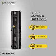 HP CQ40 CQ45 DV4 DV5 Compatible Laptop Battery 47.52Wh 4400mAh 10.8V 6 Cell - SWIFT PERIPHERALSLHOBT6C1616