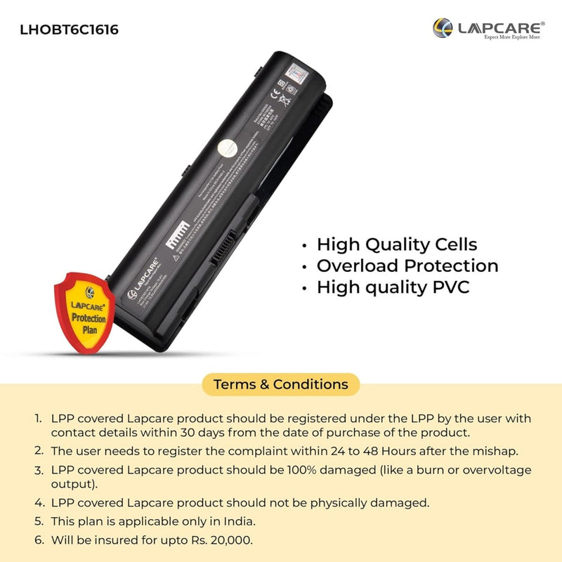 HP CQ40 CQ45 DV4 DV5 Compatible Laptop Battery 47.52Wh 4400mAh 10.8V 6 Cell - SWIFT PERIPHERALSLHOBT6C1616