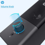 HP DHS - 2101 2.0 Portable Multimedia Wired Speaker with USB and 3.5mm AUX Connectivity - Black - SWIFT PERIPHERALS8CA76AA