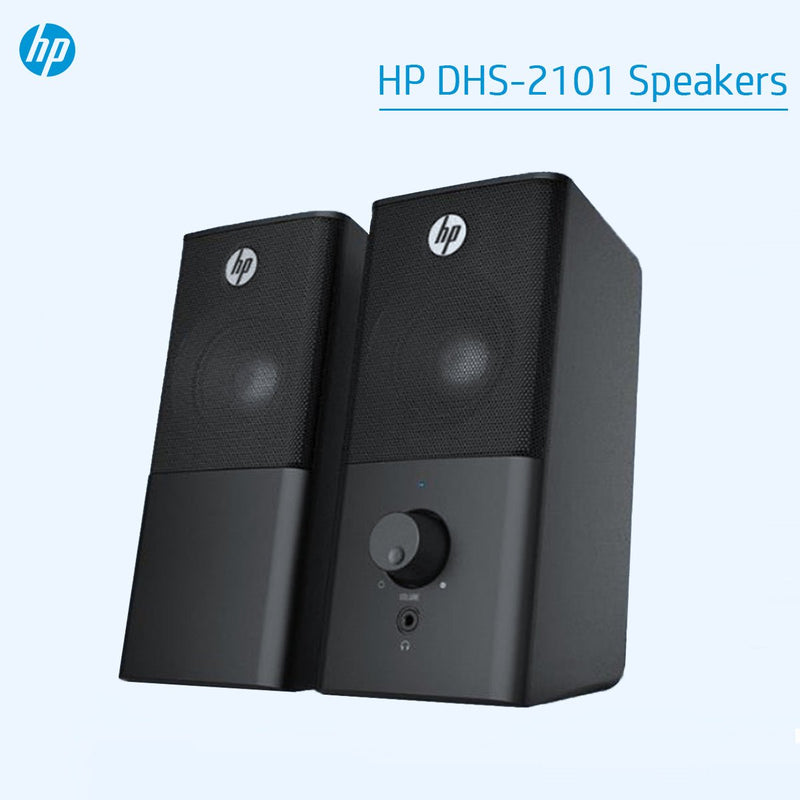 HP DHS - 2101 2.0 Portable Multimedia Wired Speaker with USB and 3.5mm AUX Connectivity - Black - SWIFT PERIPHERALS8CA76AA