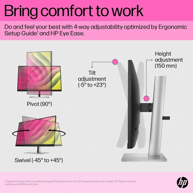 HP E24T G5 23.8 - inch Full HD IPS Touch Screen Monitor with On - Screen Controls - SWIFT PERIPHERALS6N6E6AA