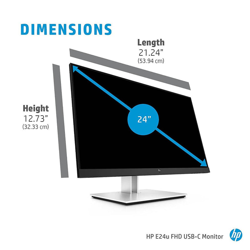 HP E24u G4 24 - inch Full HD USB - C IPS Monitor with Eye Ease Technology - SWIFT PERIPHERALS189T0AA