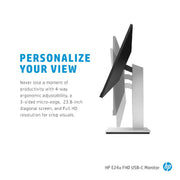 HP E24u G4 24 - inch Full HD USB - C IPS Monitor with Eye Ease Technology - SWIFT PERIPHERALS189T0AA