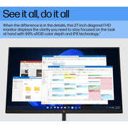 HP E27 G5 27" 75Hz 1080p FHD IPS Panel 99% sRGB Anti Glare Eye Ease Monitor - SWIFT PERIPHERALS6N4E2AA