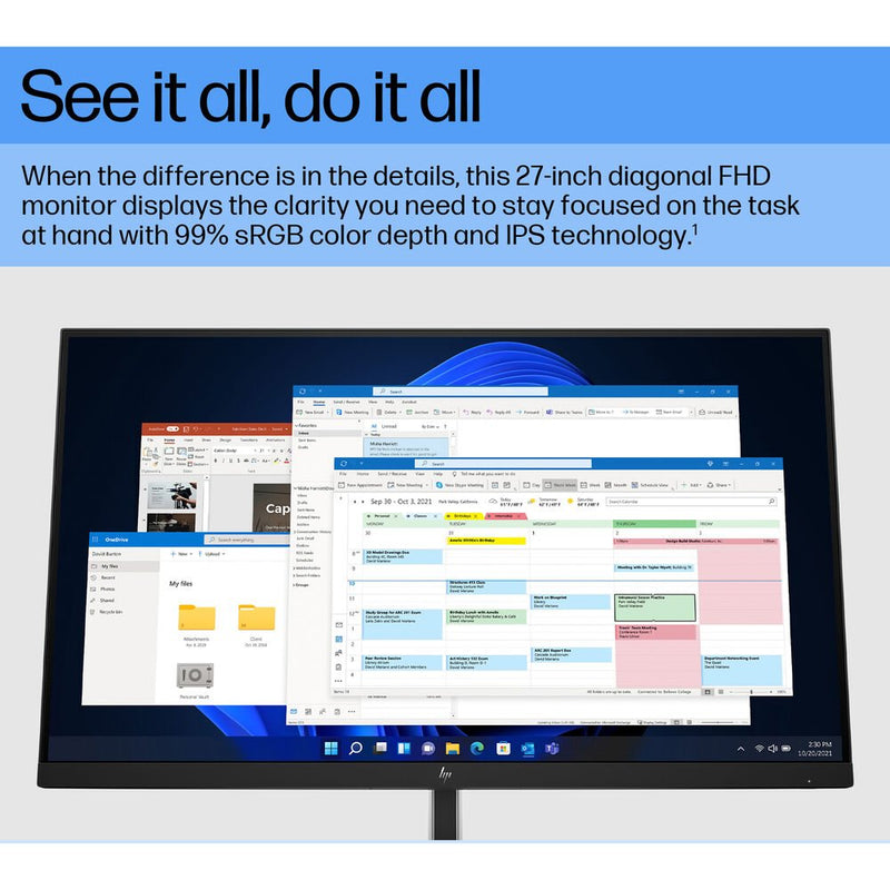 HP E27 G5 27" 75Hz 1080p FHD IPS Panel 99% sRGB Anti Glare Eye Ease Monitor - SWIFT PERIPHERALS6N4E2AA