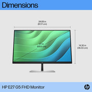 HP E27 G5 27" 75Hz 1080p FHD IPS Panel 99% sRGB Anti Glare Eye Ease Monitor - SWIFT PERIPHERALS6N4E2AA