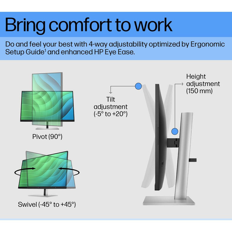 HP E27 G5 27" 75Hz 1080p FHD IPS Panel 99% sRGB Anti Glare Eye Ease Monitor - SWIFT PERIPHERALS6N4E2AA