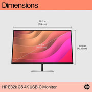 HP E32K G5 31.5" 2160p 4K UHD IPS Panel 99% sRGB Eye Ease USB - C Monitor with Speakers - SWIFT PERIPHERALS6N4D6AA