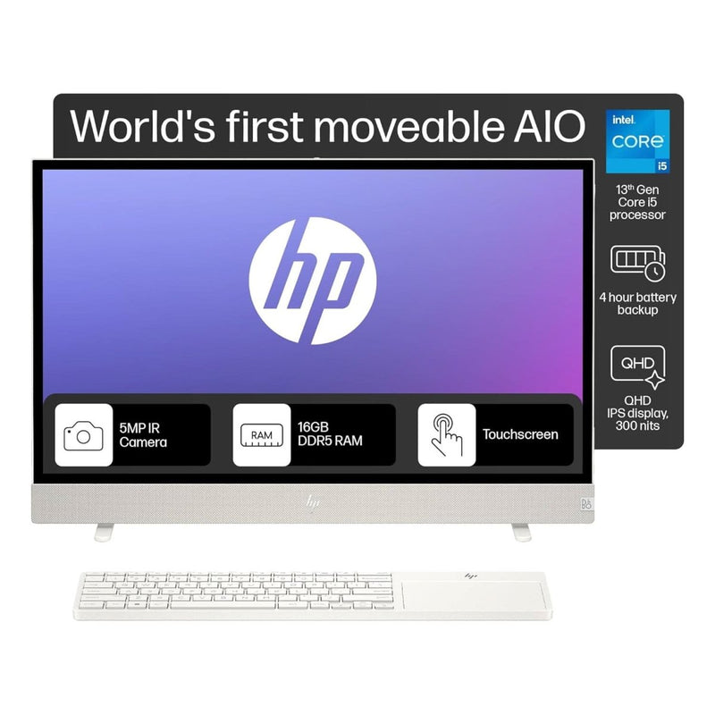 HP ENVY MOVE ALL IN ONE 24,13TH GEN INTEL CORE I5 - 1335U,23.8INCH(60.5CM),QHD,THREE SIDED MICRO EDGE,16GB DDR5,1TB SSD,BLUETOOTH KEYBOARD,WIN 11 HOME,4.1KG,24 - CS0047IN - SWIFT PERIPHERALS9R4N9PA