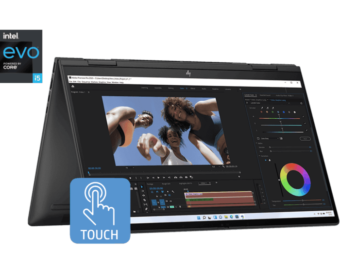 HP ENVY X360, 13TH GEN INTEL CORE I5 - 1335U, 15.6 - INCH (39.6 CM) FHD,CREATOR LAPTOP,16GB LPDDR5, 512GB SSD, INTEL IRIS XE GRAPHICS, 5MP IR CAMERA, B&O, PEN (WIN 11,MSO, BLACK, 2.14 KG), 15 - FE0027TU - SWIFT PERIPHERALSHPLAPTOP-018
