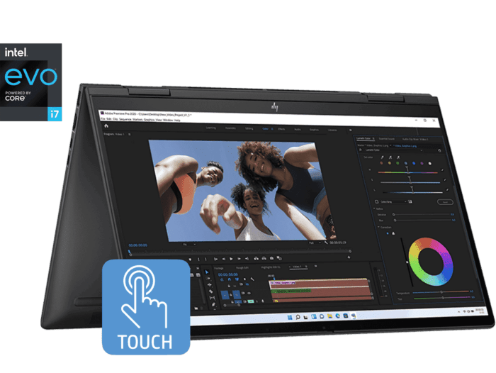 HP ENVY X360, 13TH GEN INTEL CORE I7 - 1355U, 15.6 - INCH (39.6 CM) IMAX,FHD, 16GB LPDDR5, 1TB SSD, INTEL IRIS XE GRAPHICS, 5MP IR CAMERA W/PRIVACY SHUTTER (WIN 11, MSO 2021, BLACK, 1.77 KG), FE0032TU - SWIFT PERIPHERALSHPLAPTOP-016