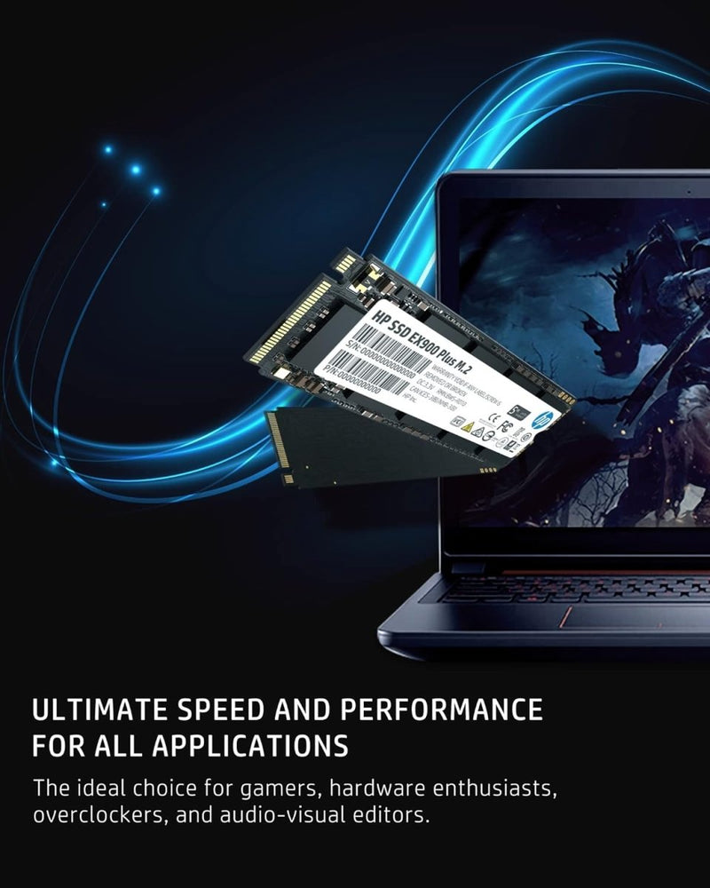 HP EX900 Plus 256GB NVMe PCIe Gen3 M.2 2280 3D NAND Internal SSD - SWIFT PERIPHERALS35M32AA