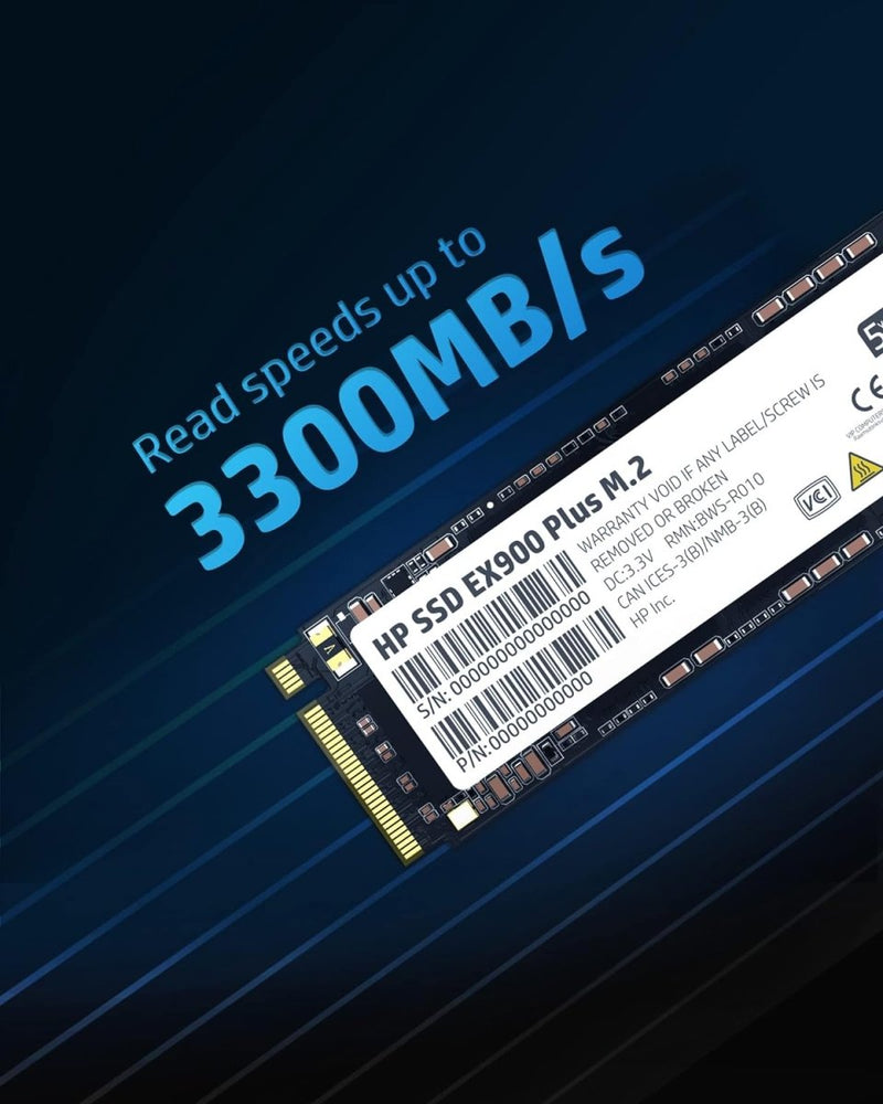 HP EX900 Plus 256GB NVMe PCIe Gen3 M.2 2280 3D NAND Internal SSD - SWIFT PERIPHERALS35M32AA
