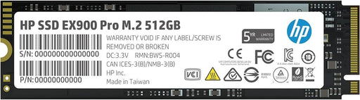 HP EX900 Pro 512GB NVMe PCIe Gen3 M.2 2280 3D NAND Internal SSD - SWIFT PERIPHERALS9XL76AA