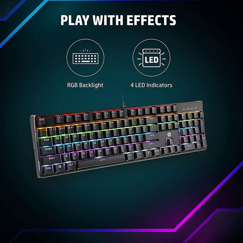 HP GK320 Mechanical Gaming RGB Wired USB Keyboard - SWIFT PERIPHERALS4QN01AA