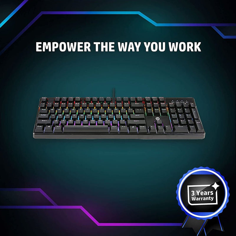 HP GK320 Mechanical Gaming RGB Wired USB Keyboard - SWIFT PERIPHERALS4QN01AA