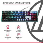 HP GK600YS Mechanical Gaming RGB Keyboard Wired USB with Height Adjustment - SWIFT PERIPHERALS4QN15AA