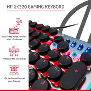 HP GK600YS Mechanical Gaming RGB Keyboard Wired USB with Height Adjustment - SWIFT PERIPHERALS4QN15AA
