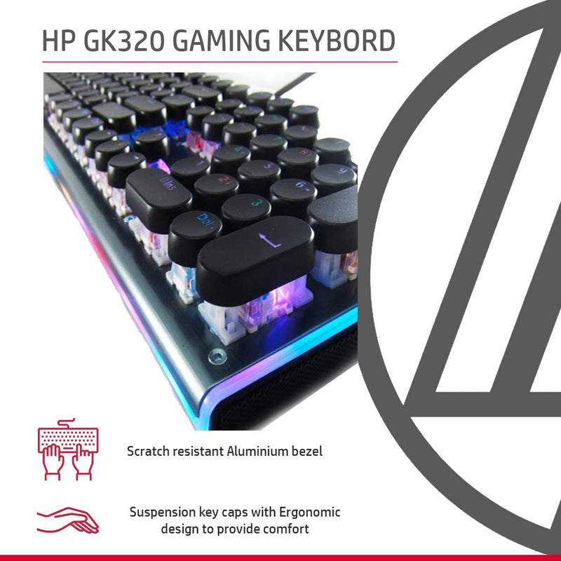 HP GK600YS Mechanical Gaming RGB Keyboard Wired USB with Height Adjustment - SWIFT PERIPHERALS4QN15AA