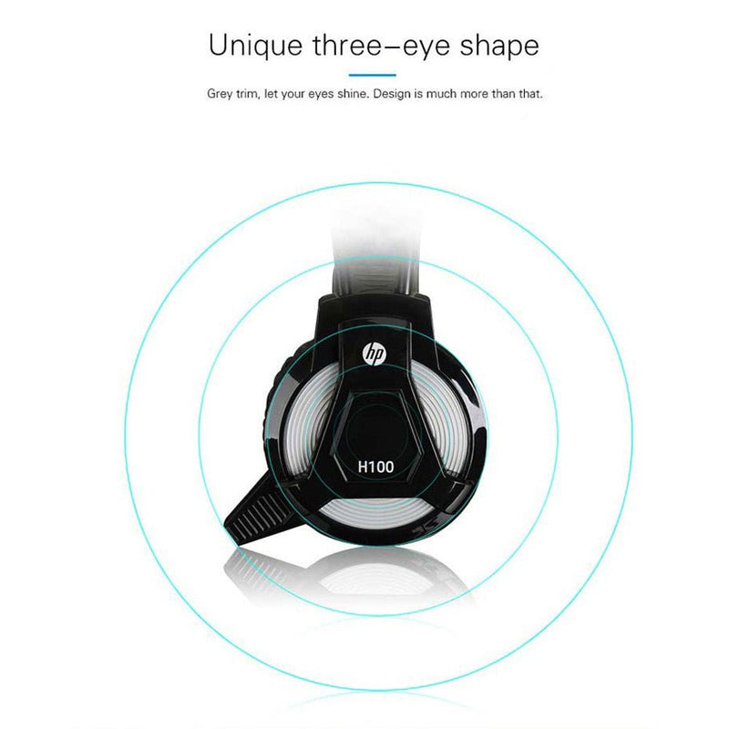 HP H100 Gaming Wired Over - Ear Headset with 50mm Driver and Microphone - SWIFT PERIPHERALS3DR59PA