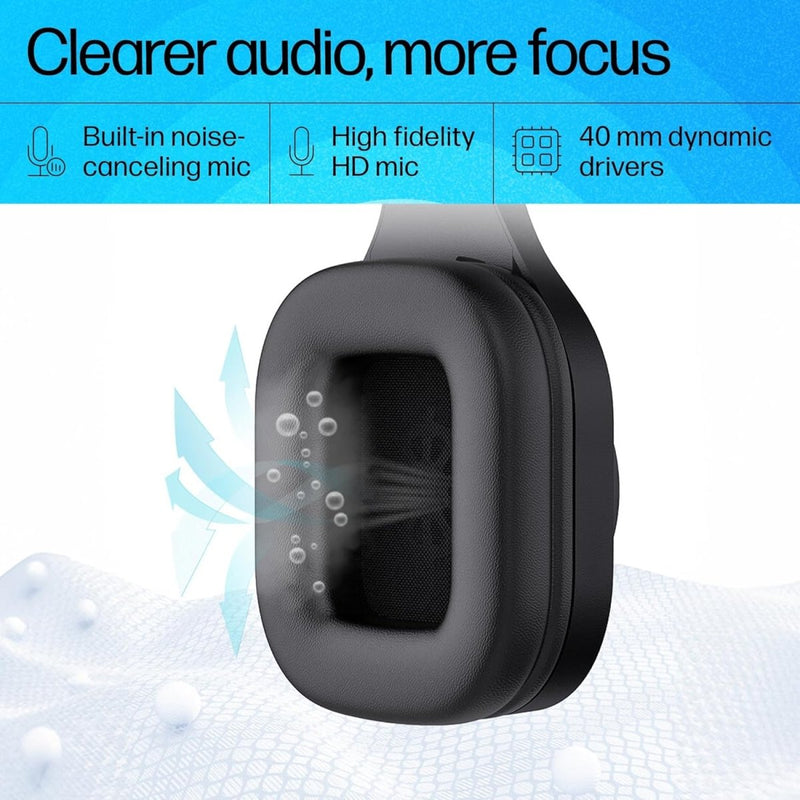 HP H120 STEREO USB ON EAR HEADSET, PLUG - AND - PLAY USB - A, BUILT - IN NOISE - CANCELING MIC, ADJUSTABLE HEAD STRAP, PADDED EAR CUSHIONS, 360 - DEGREE BENDABLE MIC, 1 - YEAR LIMITED WARRANTY, BLACK, 9Z4V9AA - SWIFT PERIPHERALS1091773