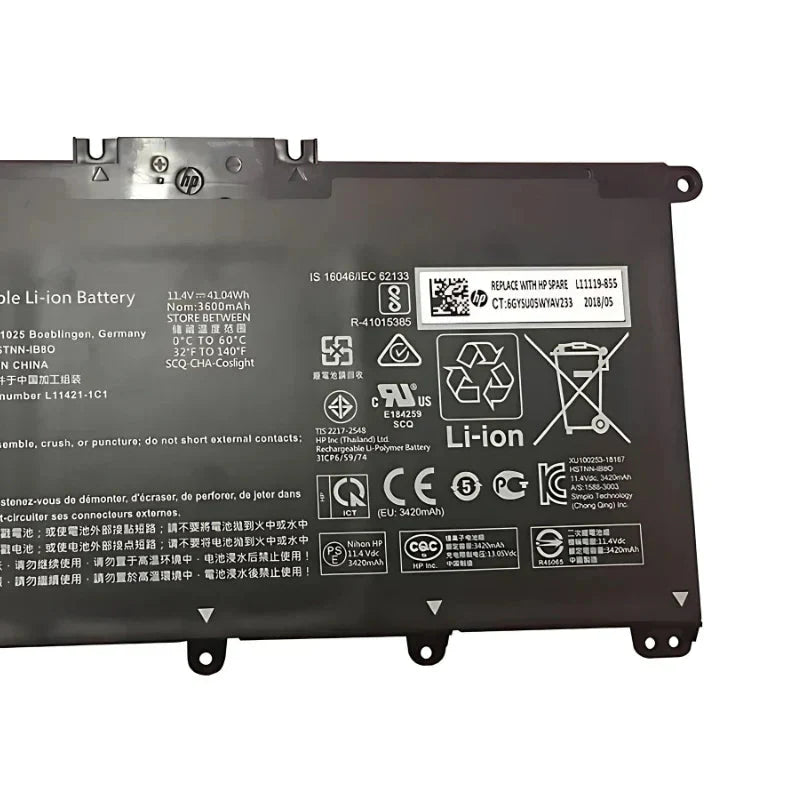 HP HT03XL Original OEM 3600mAh 11.4V 3 Cell Laptop Battery With 1 Year Warranty - SWIFT PERIPHERALSHT03XL-OEM-2