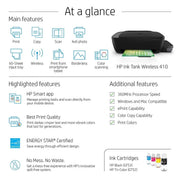 HP INK TANK 410 WIFI COLOUR PRINTER, SCANNER AND COPIER - SWIFT PERIPHERALS101954