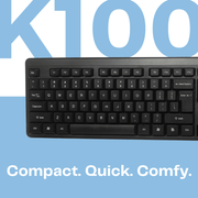 HP K100 Wired Wired USB Desktop Keyboard (Black) - SWIFT PERIPHERALS7J4H1AA