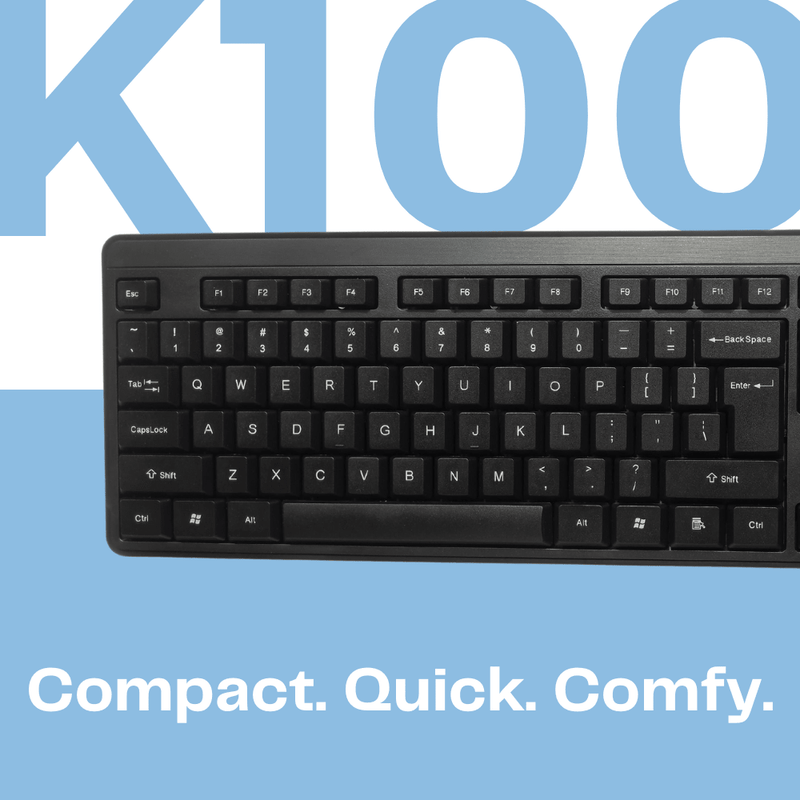 HP K100 Wired Wired USB Desktop Keyboard (Black) - SWIFT PERIPHERALS7J4H1AA