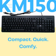 HP KM150 Wired Keyboard and Mouse Combo Full - Size Keyboard - SWIFT PERIPHERALS7J4H2AA
