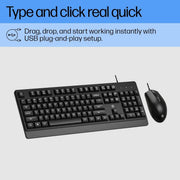 HP KM180 Wired Mouse and Keyboard Combo - SWIFT PERIPHERALS7J4G3AA