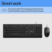 HP KM180 Wired Mouse and Keyboard Combo - SWIFT PERIPHERALS7J4G3AA
