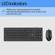 HP KM180 Wired Mouse and Keyboard Combo - SWIFT PERIPHERALS7J4G3AA