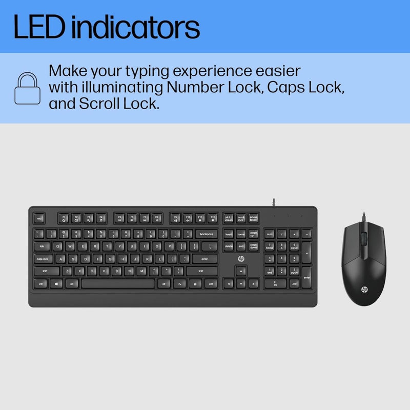 HP KM180 Wired Mouse and Keyboard Combo - SWIFT PERIPHERALS7J4G3AA