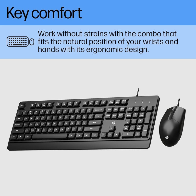 HP KM180 Wired Mouse and Keyboard Combo - SWIFT PERIPHERALS7J4G3AA