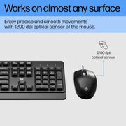 HP KM180 Wired Mouse and Keyboard Combo - SWIFT PERIPHERALS7J4G3AA