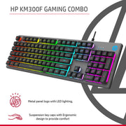 HP KM300F RGB Wired Keyboard and Mouse Gaming Combo with Adjustable DPI - SWIFT PERIPHERALS8AA01AA